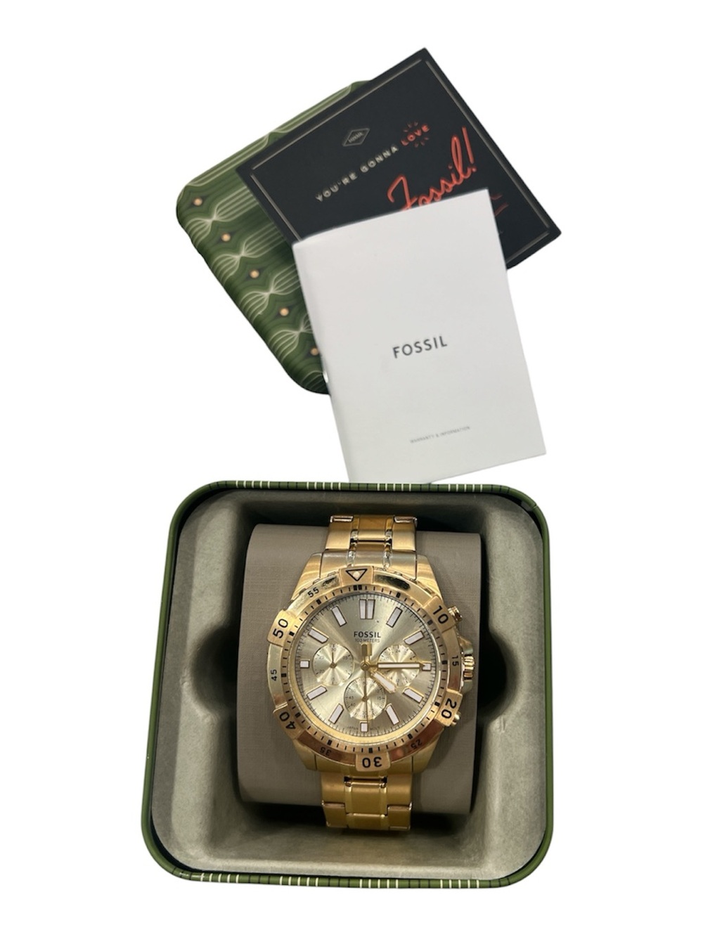 Fossil Men's Garrett Chronograph Gold-Tone Stainless Steel Watch FS5772 - New